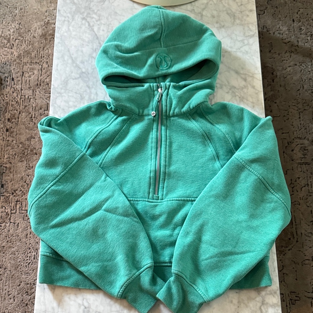 Lululemon Scuba oversized half zip hoodie Heathered Maldives Green XS S